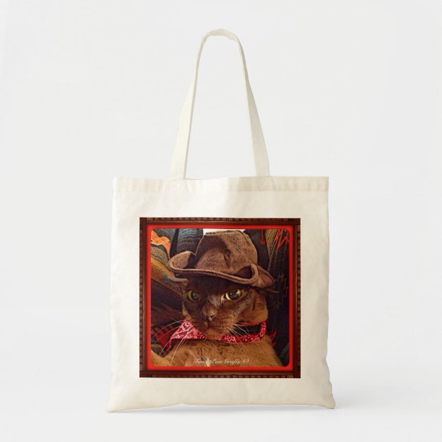 Cowboy Cat, pose 4, colour Tote Bag (Front)