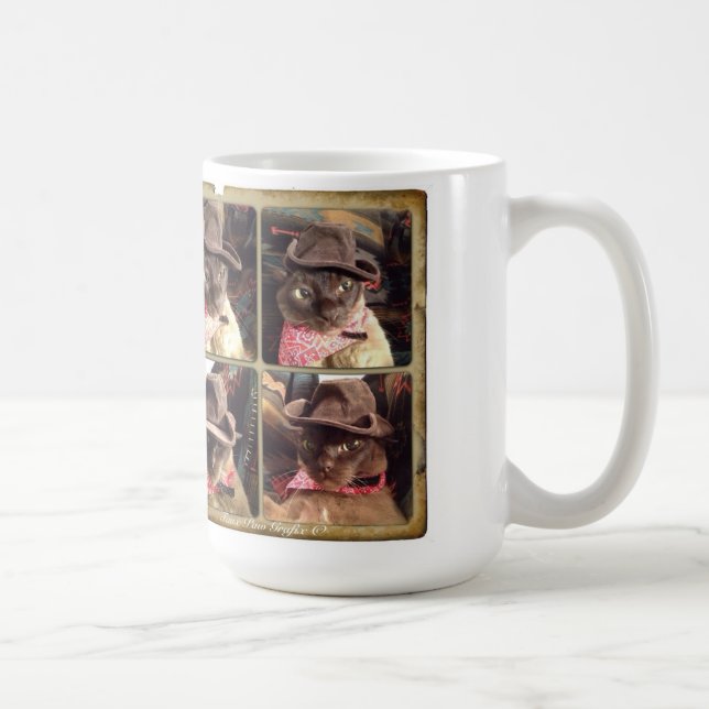 Cowboy Cat x 4 Coffee Mug (Right)