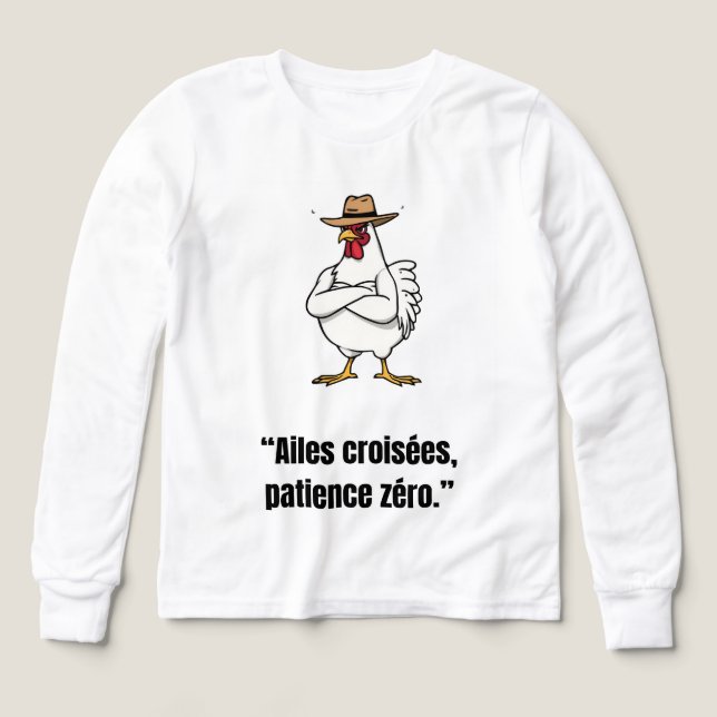 Cowboy Chicken Attitude – Funny Cartoon Tee (Design Front)