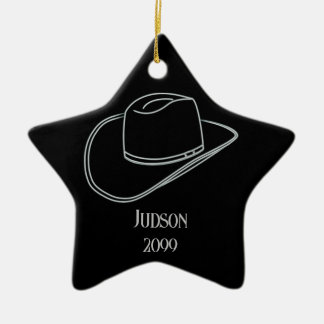 Cowboy Christmas Hat Star Ornament