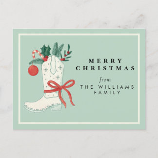 Cowboy Christmas Holiday Postcard Greeting