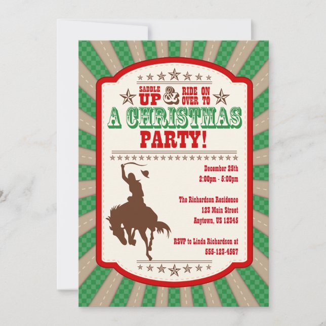 Cowboy Christmas Party Invitation (Front)