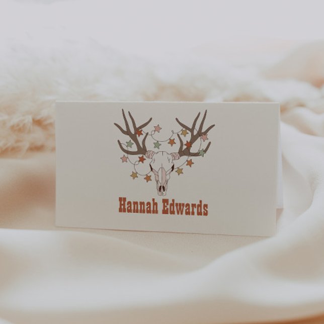 Cowboy Christmas Place Card, Western Themed Party Place Card (Creator Uploaded)
