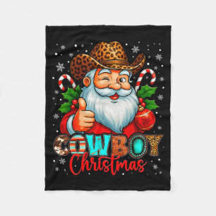 Cowboy Christmas Santa Pajamas Xmas Men Boy Kids O Fleece Blanket