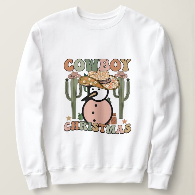 Cowboy christmas sweatshirt (Design Front)