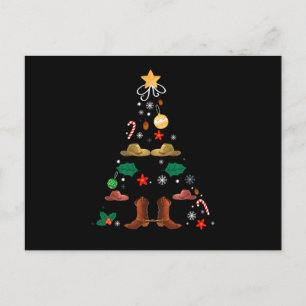 Cowboy Christmas Tree Xmas New Year Line Dance Gif Postcard