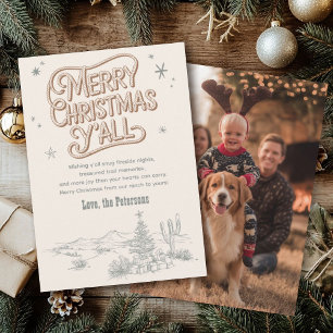 Cowboy Christmas Western Merry Christmas Photo Holiday Card