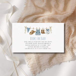 Cowboy Clothesline Baby Shower Books For Baby Enclosure Card
