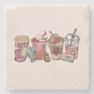 Cowboy Coffee Time Stone Coaster