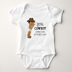 Cowboy Coming Soon Pregnancy Announcement Baby Bodysuit
