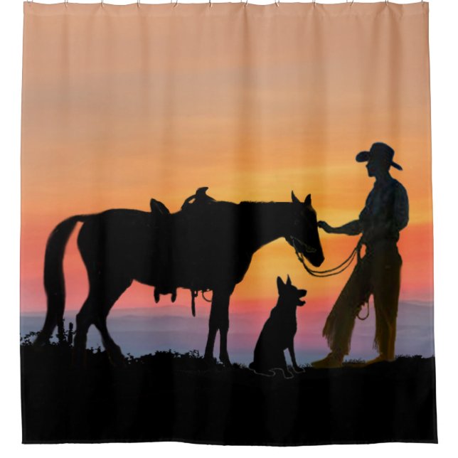 COWBOY COMPANIONS SHOWER CURTAIN (Front)