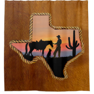 COWBOY COMPANIONS SHOWER CURTAIN