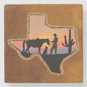COWBOY COMPANIONS STONE COASTER