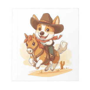 Cowboy Corgi � Western Rodeo Dog Notepad