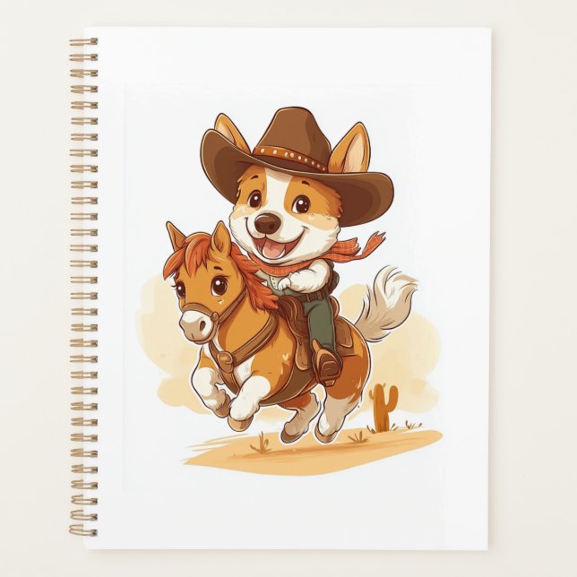 Cowboy Corgi � Western Rodeo Dog Planner (Front)