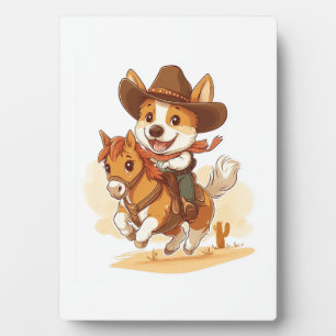 Cowboy Corgi � Western Rodeo Dog Plaque