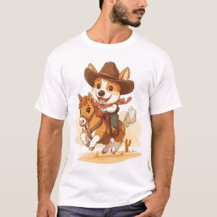 Cowboy Corgi � Western Rodeo Dog T-Shirt