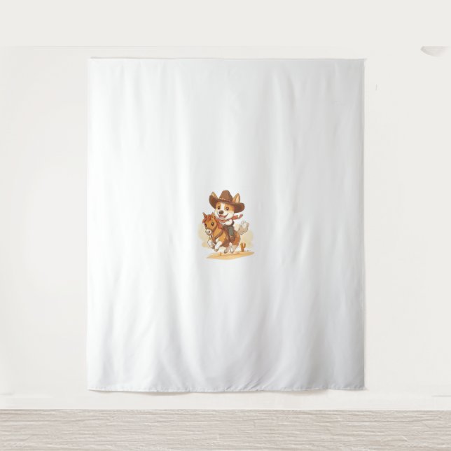 Cowboy Corgi – Western Rodeo Dog Tapestry (Front)