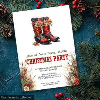 Cowboy country Christmas party editable invite