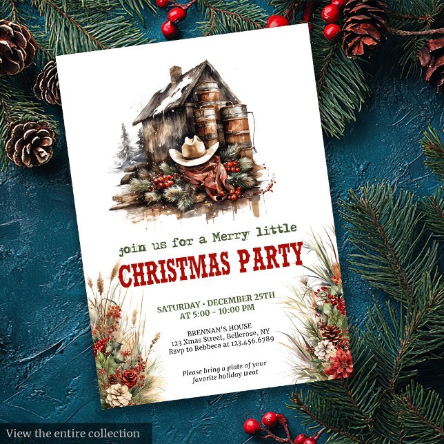 Cowboy country Christmas party printable card (Cowboy country Christmas party printable card

)