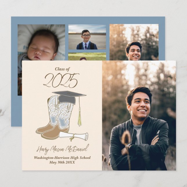 Cowboy Country Photo Graduation Announcement (Front/Back)