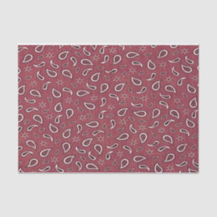 Cowboy country western red paisley star rustic tissue paper