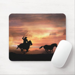 Cowboy Country Western Rodeo Roping Mouse Pad