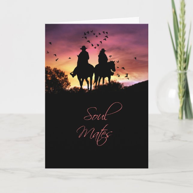 Cowboy Country Western Soul Mate I Love You Card (Front)