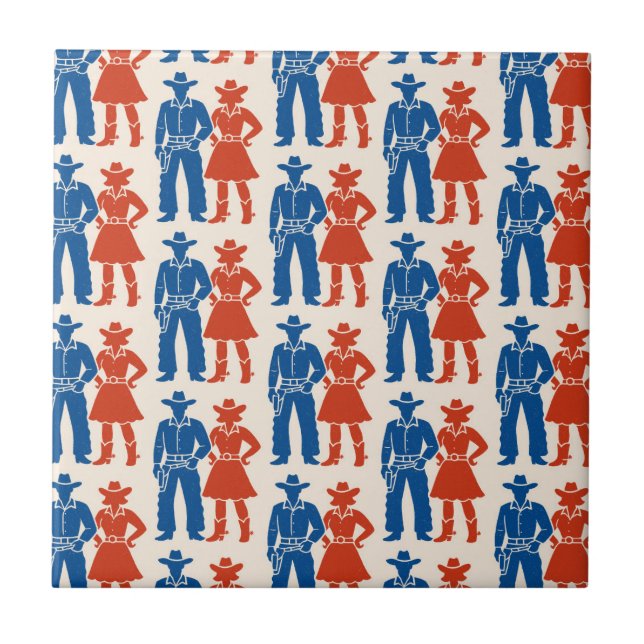 Cowboy & Cowgirl Americana Tile (Front)