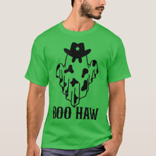Cowboy Cowgirl BooHaw Retro Western Ghost Hallowee T-Shirt