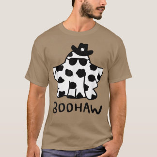 Cowboy Cowgirl BooHaw Retro Western Ghost Hallowee T-Shirt