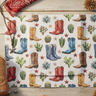 Cowboy Cowgirl Boots Western Cactus  Tissue Paper