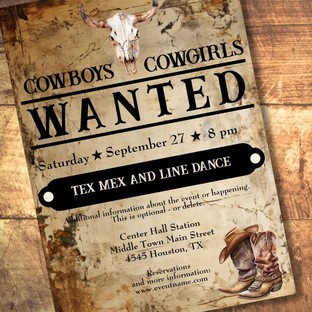 Cowboy cowgirl event invitation (Creator Uploaded)
