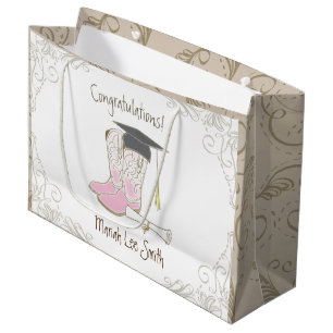 Cowboy Cowgirl Graduation Country Western Party Large Gift Bag