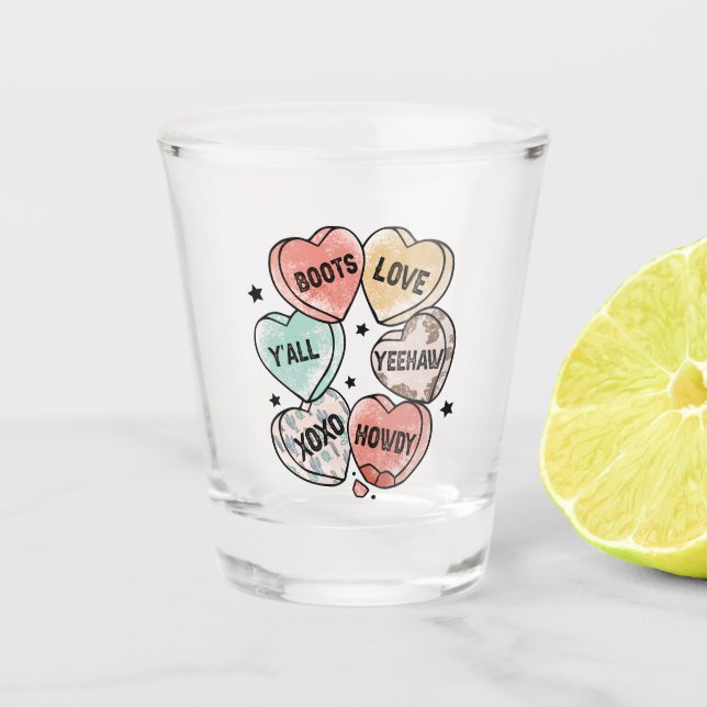 Cowboy & Cowgirl Love | Western-Themed Shot Glass (Front)