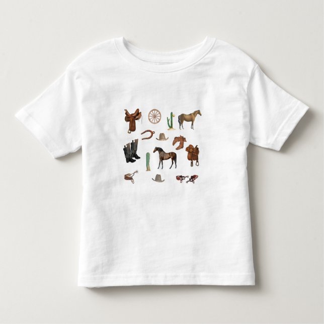 Cowboy Cowgirl Rodeo Country Pattern Toddler T-Shirt (Front)
