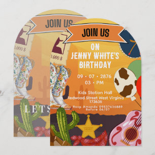 Cowboy Cowgirl Themed Invitation