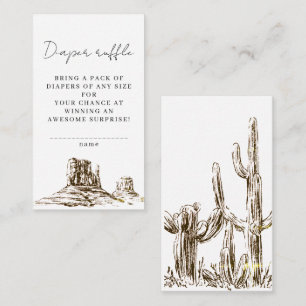 Cowboy Cowgirl Vintage Western Diaper Raffle Enclosure Card