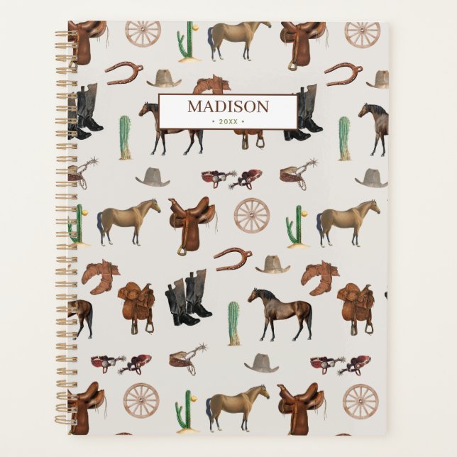 Cowboy Cowgirl Western Rodeo Country Pattern Planner (Front)