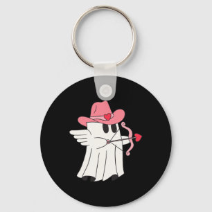 Cowboy Cupid Ghost Valentine Tee For Couples Fun L Key Ring