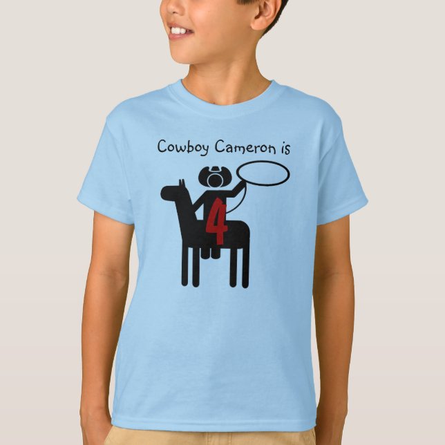 Cowboy Customisable Birthday T-shirt (Front)