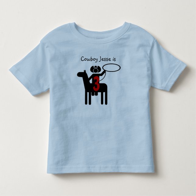 Cowboy Customisable Birthday T-shirt (Front)