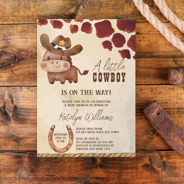 Cowboy cute baby horse western baby shower invitation (Creator Uploaded)