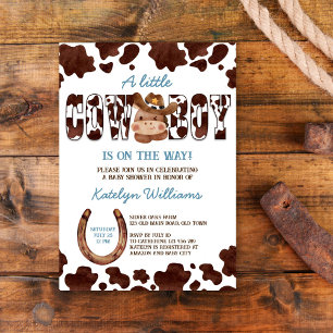 Cowboy cute baby horse western baby shower invitation