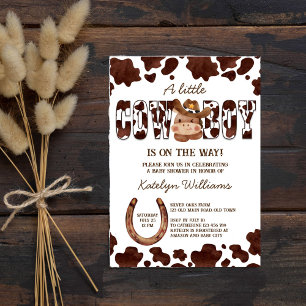 Cowboy cute baby horse western baby shower invitation