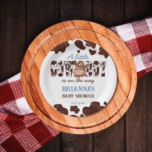 Cowboy cute baby horse western baby shower paper plate