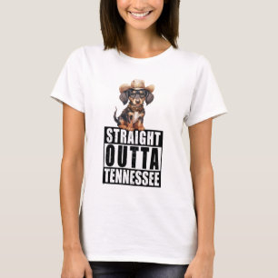 Cowboy Dachshund Straight Outta Tennessee T-Shirt