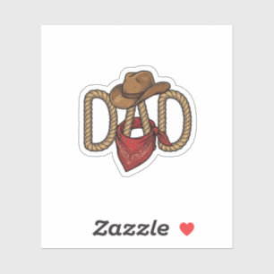 Cowboy Dad Rope Hat Bandanna Vintage Engraving Des