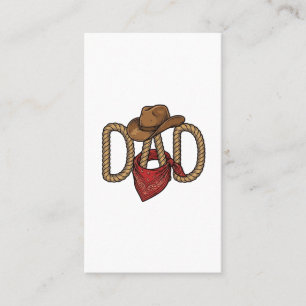 Cowboy Dad Rope Hat Bandanna Vintage Engraving Des Business Card