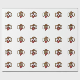 Cowboy Dad Rope Hat Bandanna Vintage Engraving Des Wrapping Paper